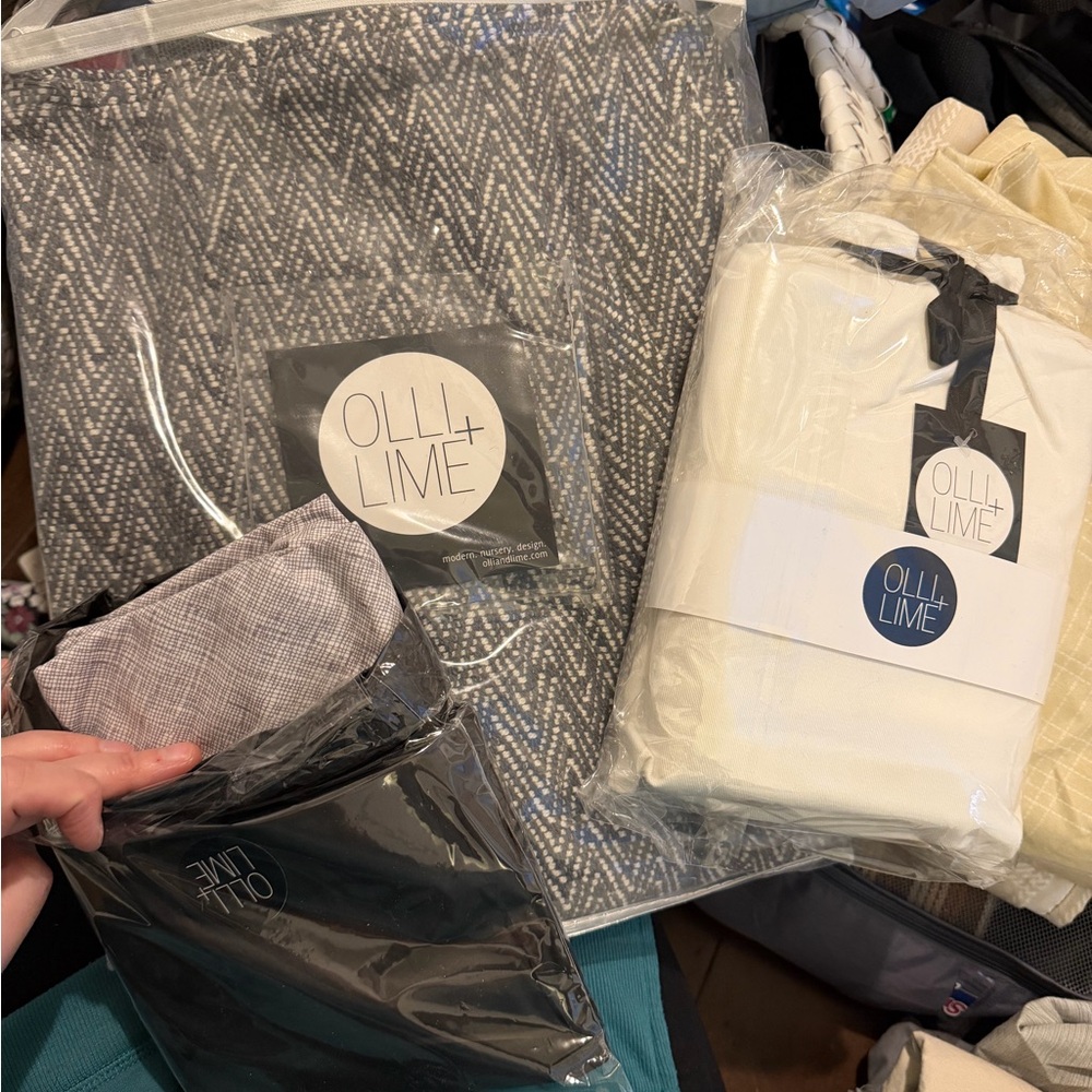OLLI + LIME modern crib bedding set for baby Nest Grey